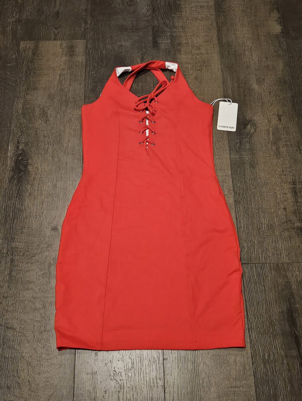 Year of Ours Football Mini Dress in fire engine red